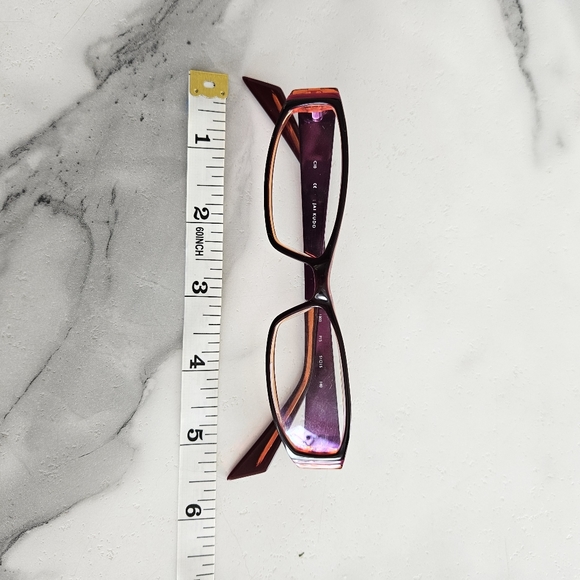 Jai Kudo Glasses: Purple and Orange Rectangular Bayonette Glasses - Picture 3 of 14